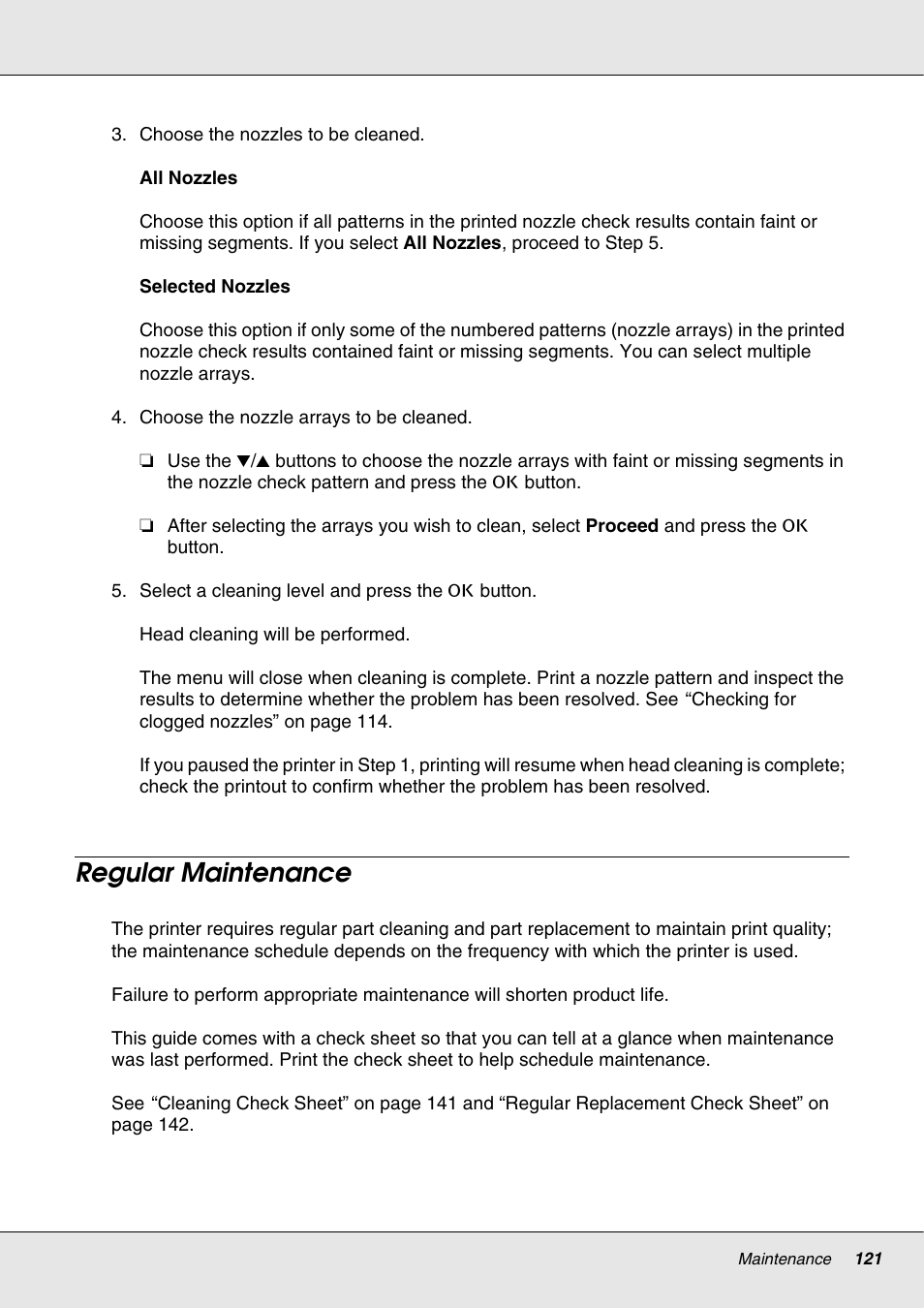 Regular maintenance | Epson S70670 User Manual | Page 121 / 193