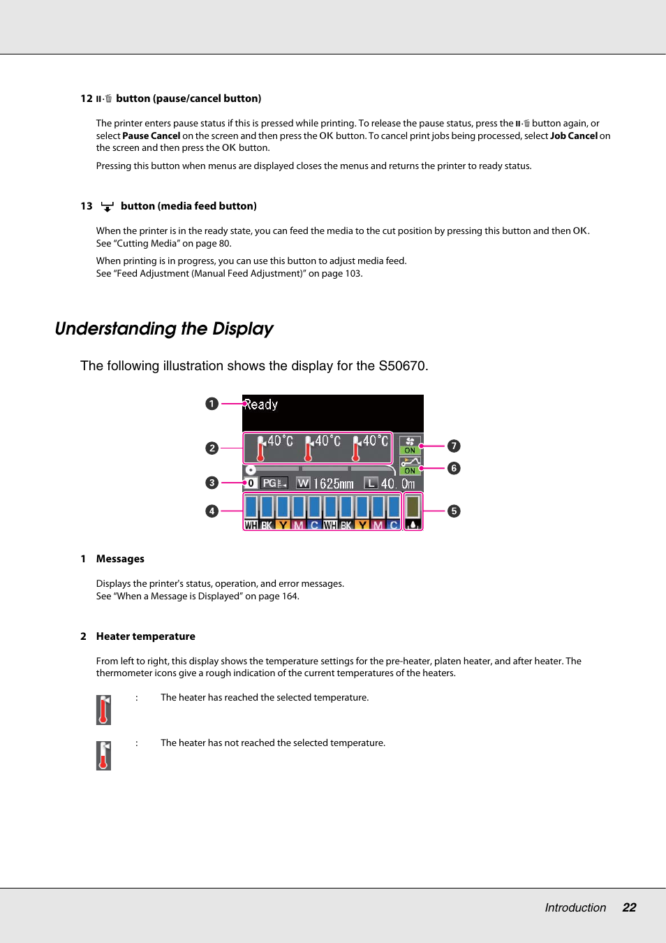 Understanding the display | Epson S70670 User Manual | Page 22 / 193