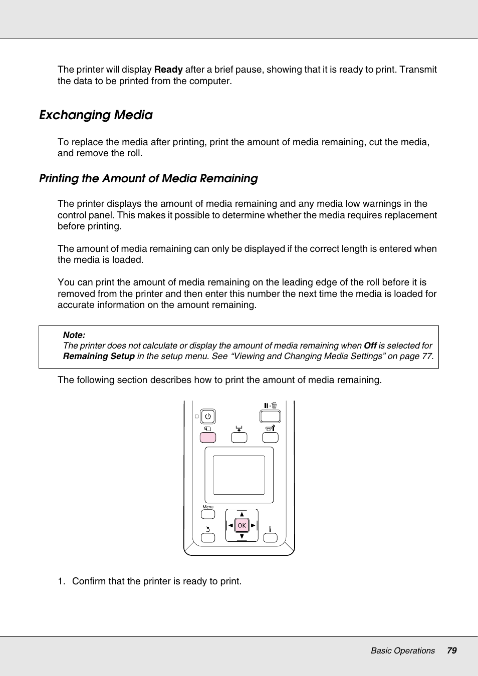 Exchanging media | Epson S70670 User Manual | Page 79 / 193