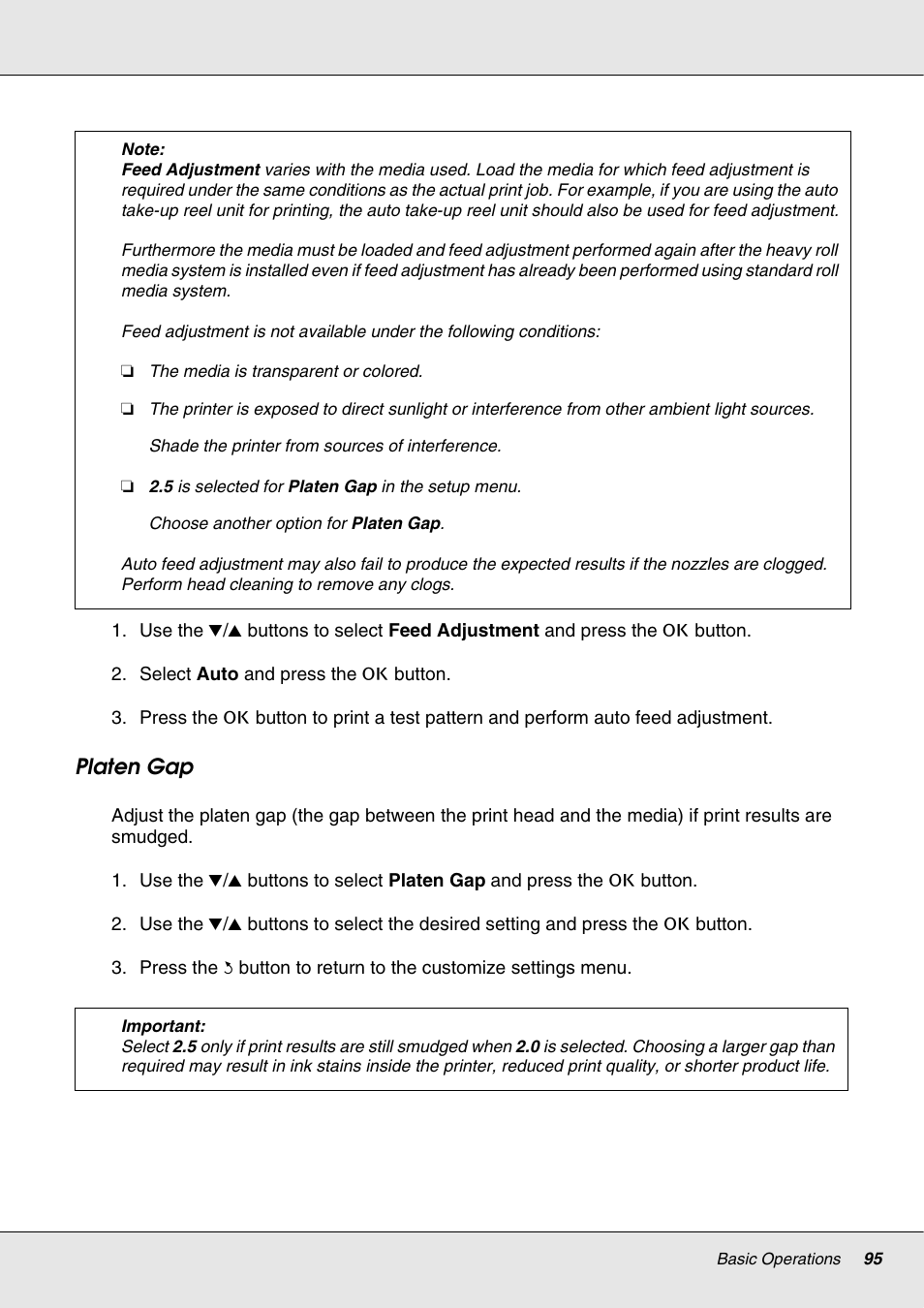 Platen gap | Epson S70670 User Manual | Page 95 / 193