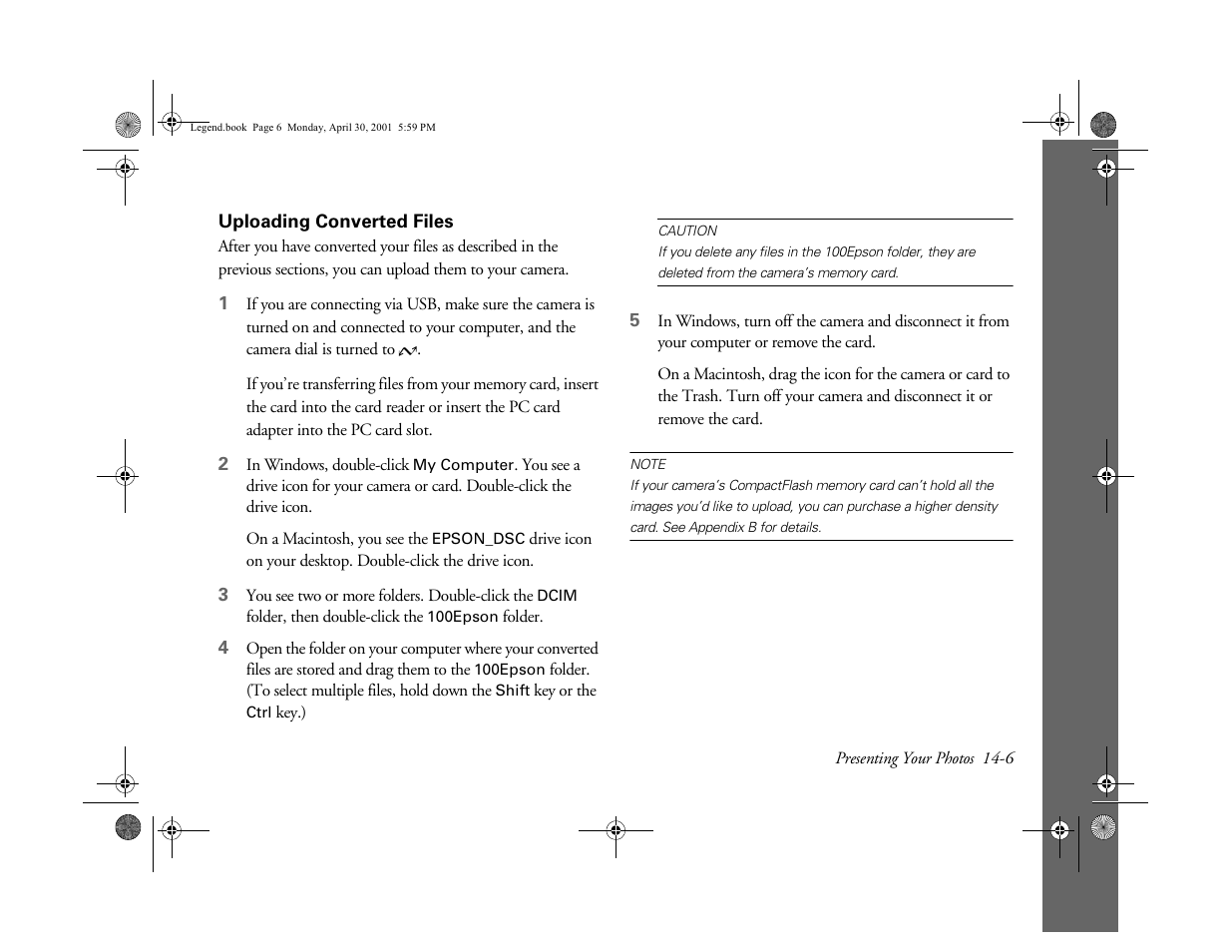 Uploading converted files | Epson PhotoPC 3100Z User Manual | Page 130 / 193