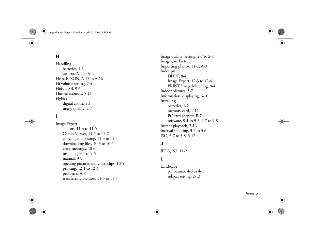 Epson PhotoPC 3100Z User Manual | Page 181 / 193