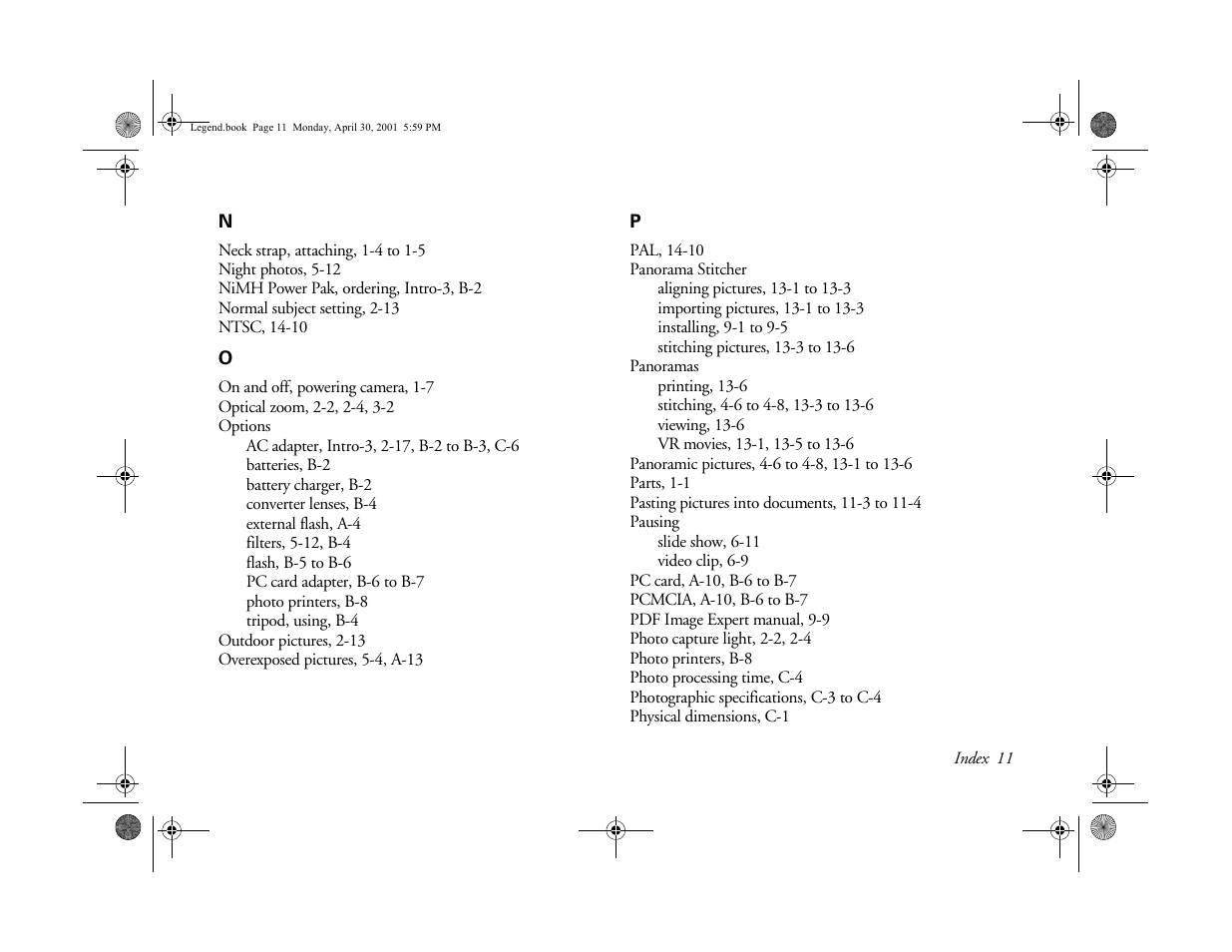 Epson PhotoPC 3100Z User Manual | Page 184 / 193