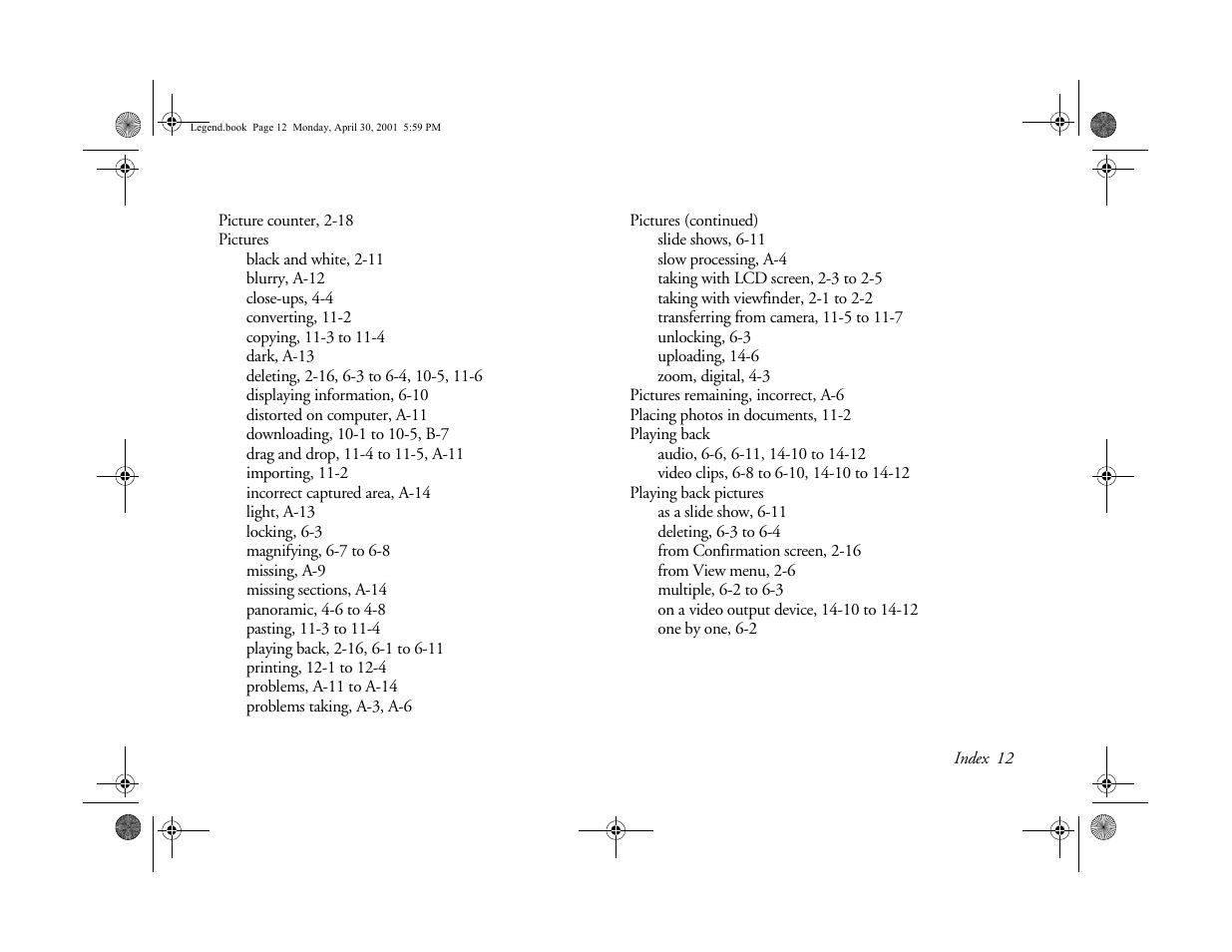 Epson PhotoPC 3100Z User Manual | Page 185 / 193