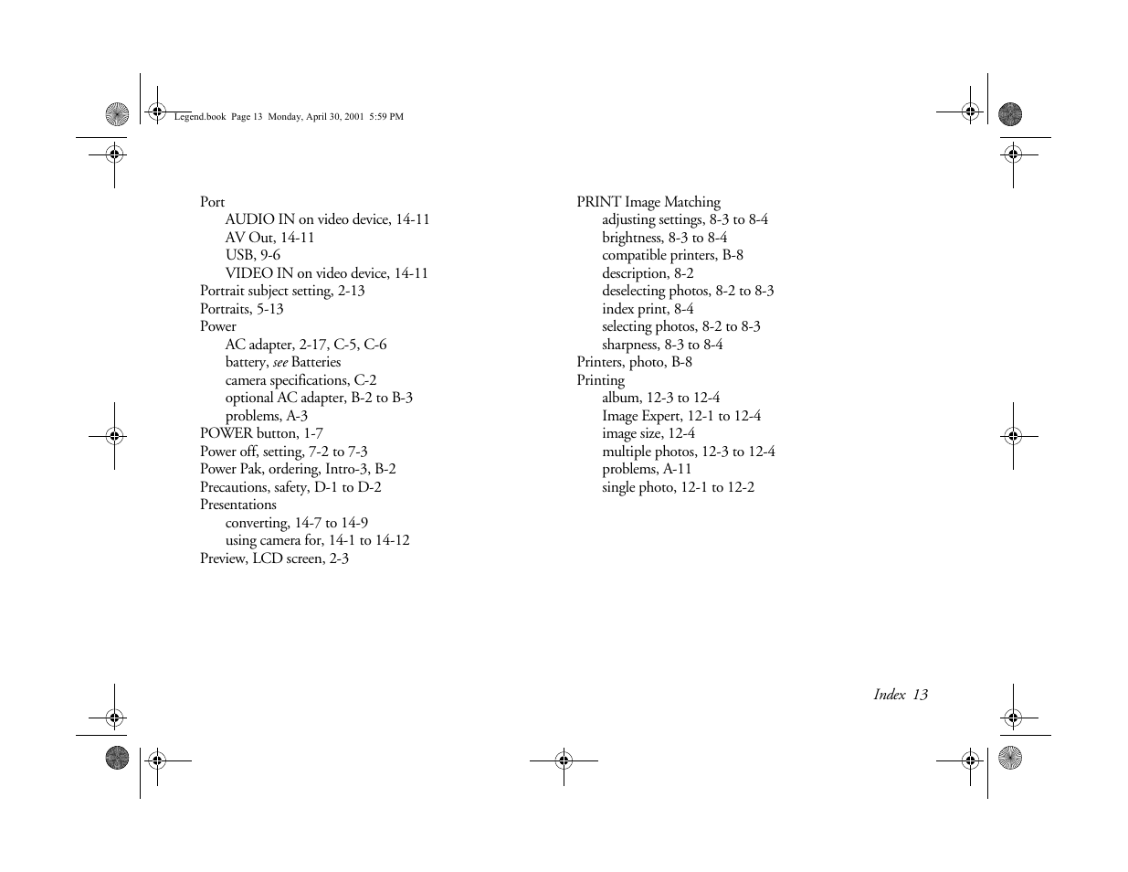 Epson PhotoPC 3100Z User Manual | Page 186 / 193