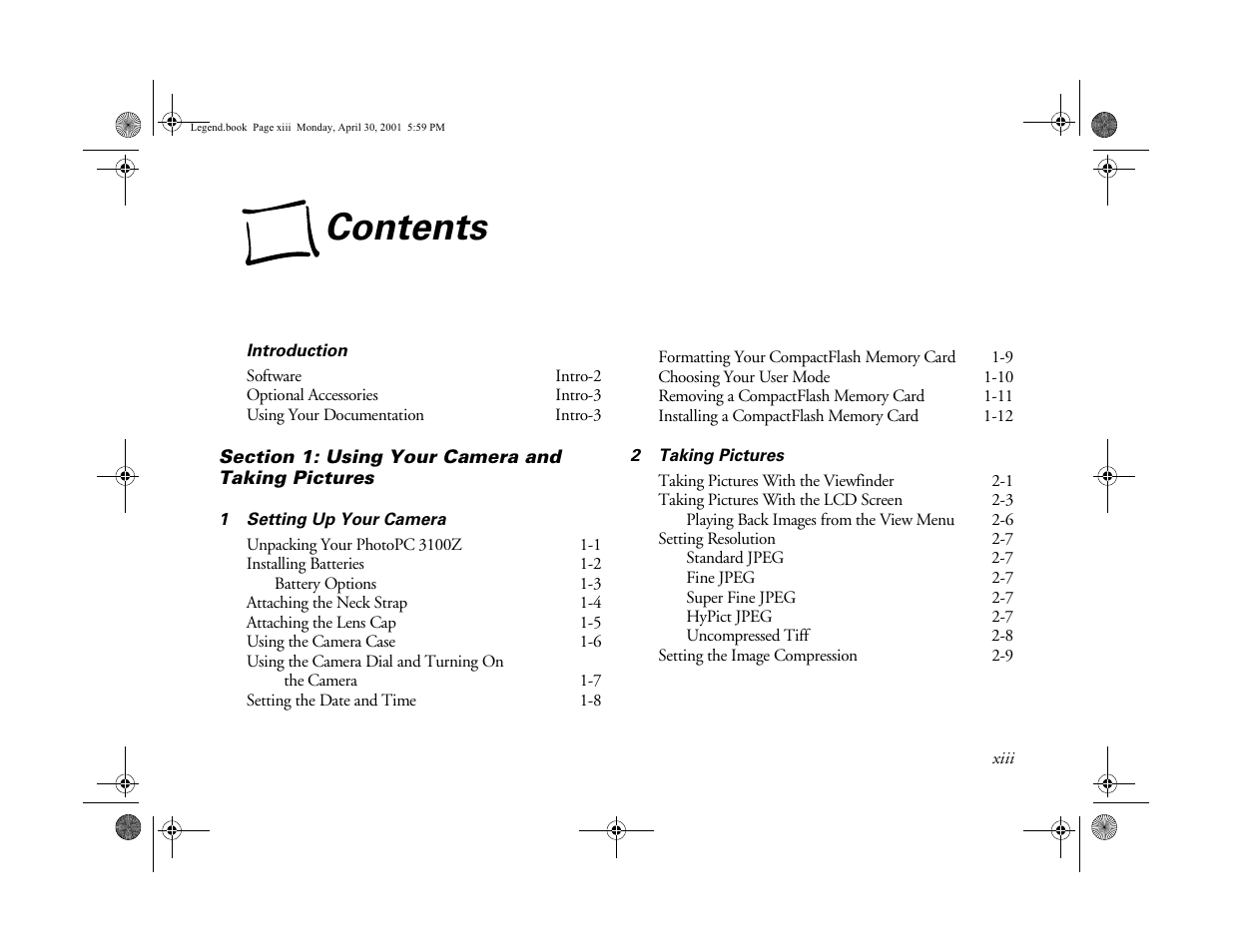 Epson PhotoPC 3100Z User Manual | Page 5 / 193