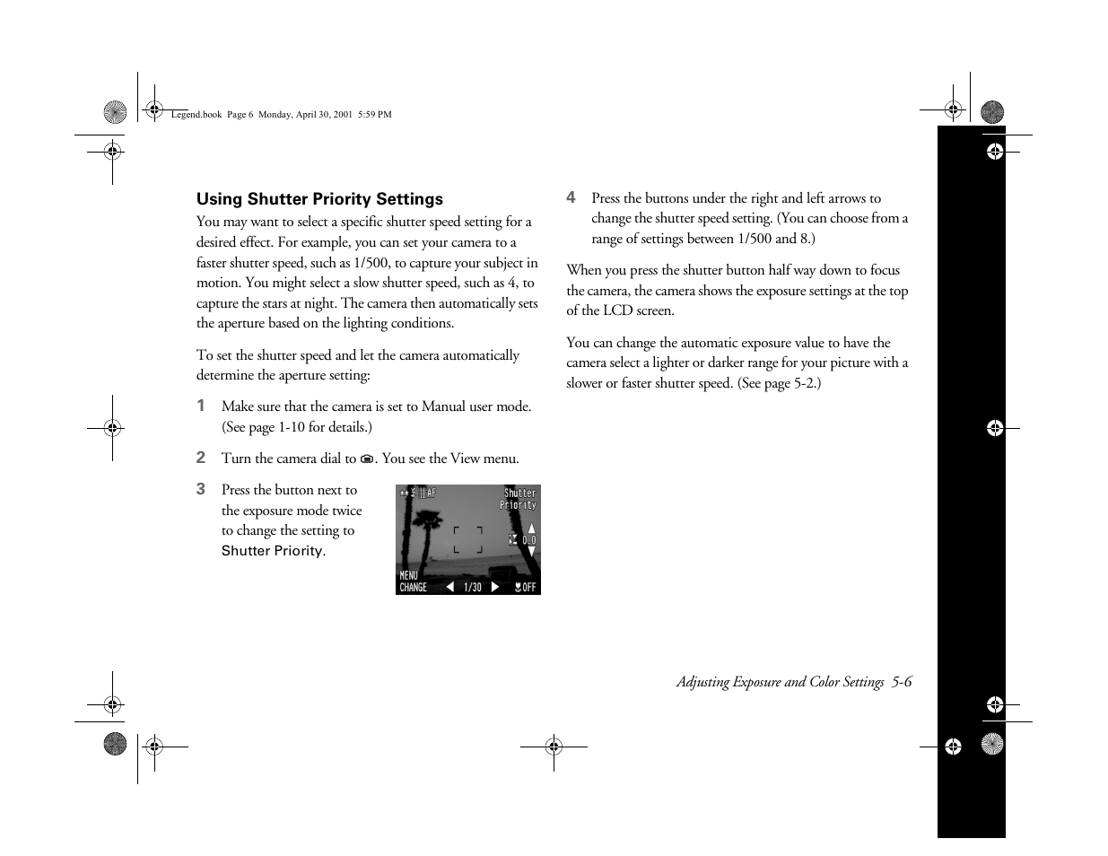 Using shutter priority settings | Epson PhotoPC 3100Z User Manual | Page 63 / 193