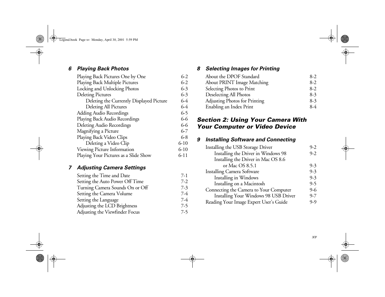 Epson PhotoPC 3100Z User Manual | Page 7 / 193