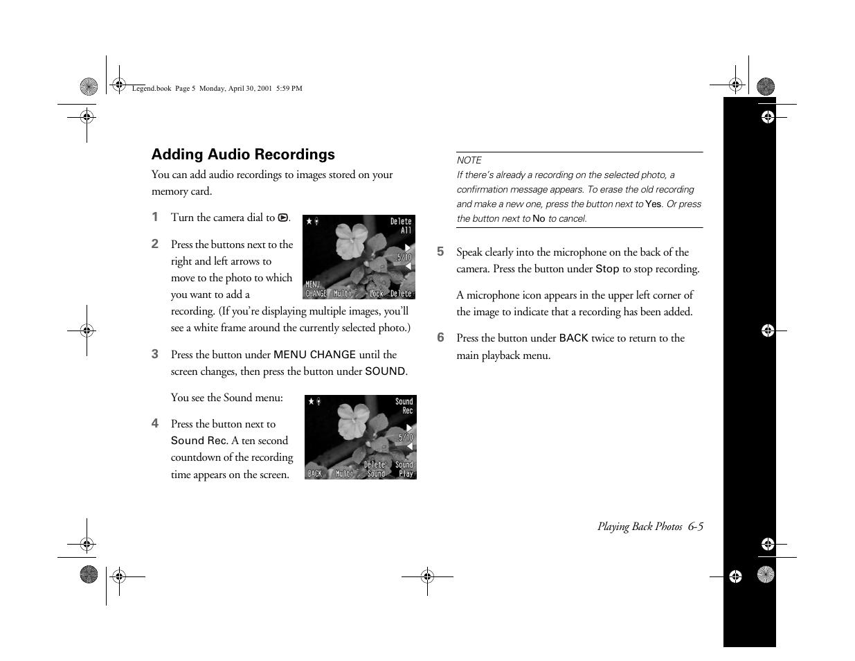 Adding audio recordings | Epson PhotoPC 3100Z User Manual | Page 75 / 193
