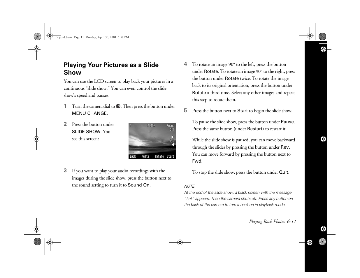 Playing your pictures as a slide show | Epson PhotoPC 3100Z User Manual | Page 81 / 193