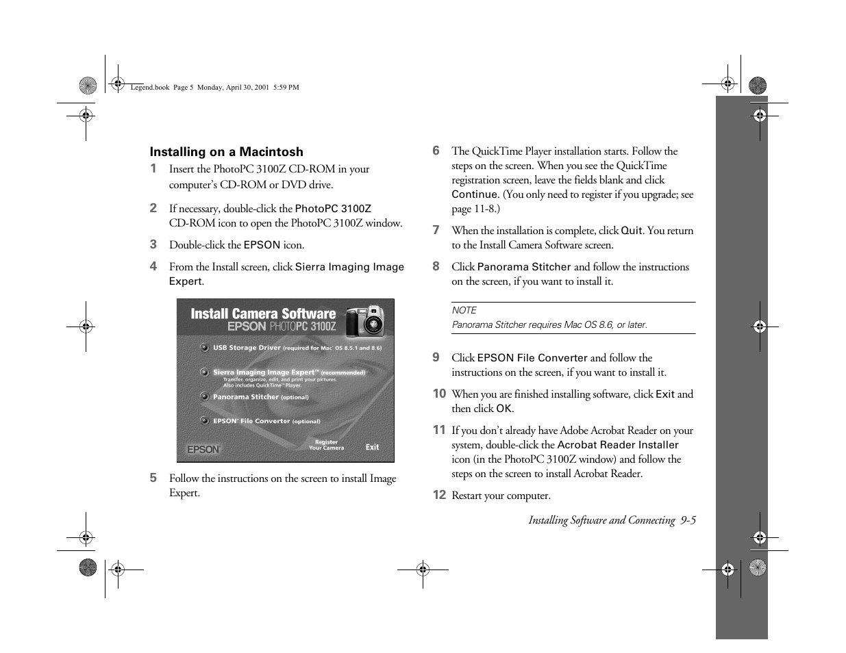 Installing on a macintosh | Epson PhotoPC 3100Z User Manual | Page 96 / 193