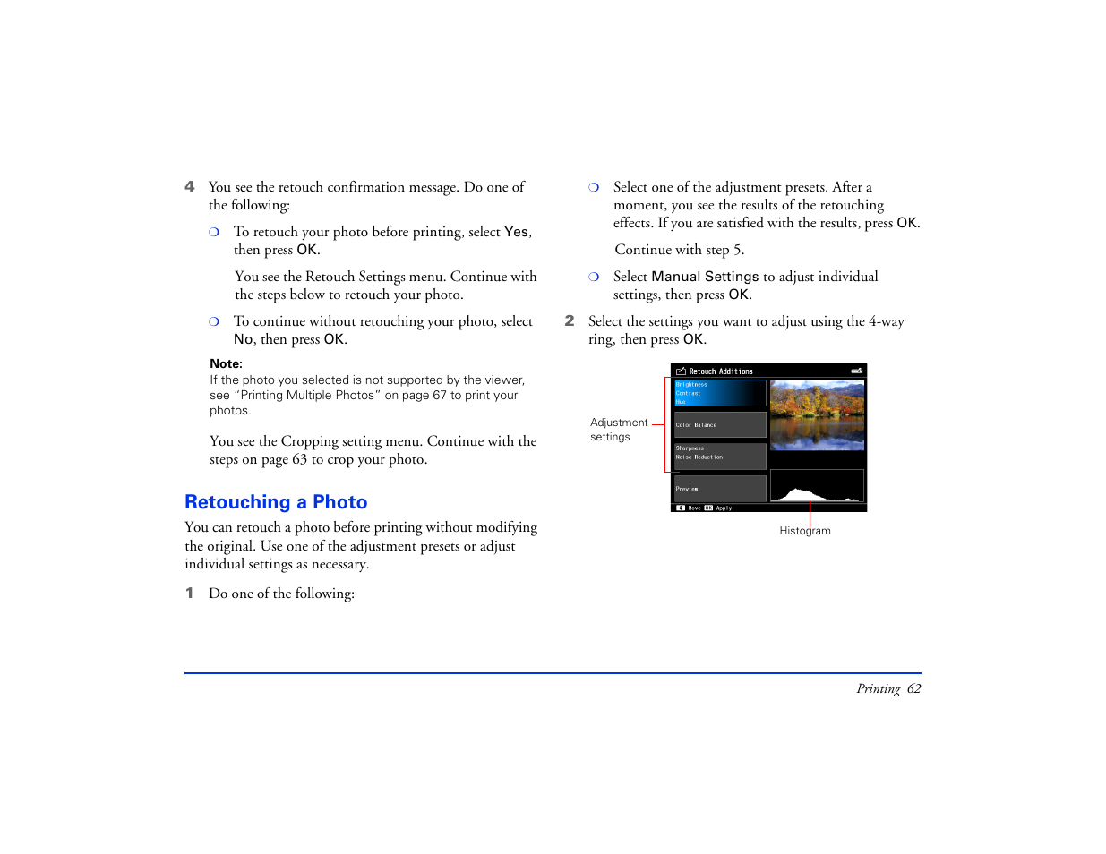 Retouching a photo | Epson Multimedia Photo Viewer P-6000 User Manual | Page 62 / 97