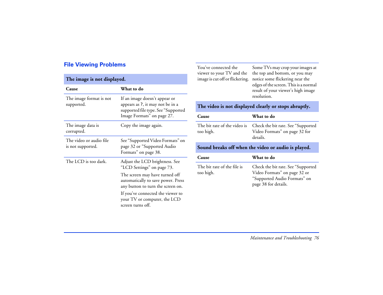File viewing problems | Epson Multimedia Photo Viewer P-6000 User Manual | Page 76 / 97