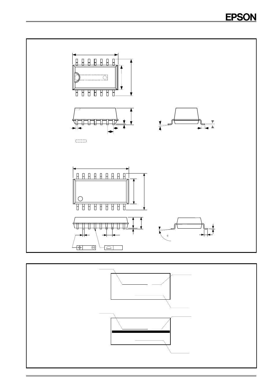 Rtc - 4543 sa/sb, External dimensions, Layout of package markings | Epson RTC-4543SB User Manual | Page 13 / 16