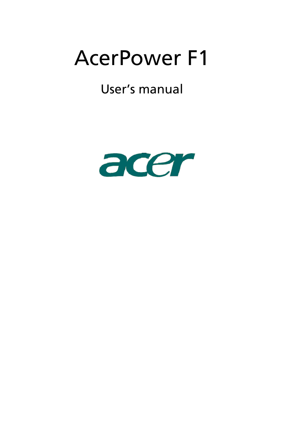 Epson AcerPower F1 User Manual | 24 pages