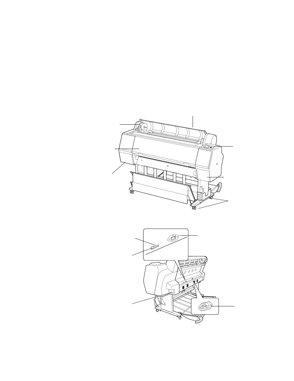 Printer parts, Front, Back | Front back | Epson STYLUS 7890 User Manual | Page 18 / 224
