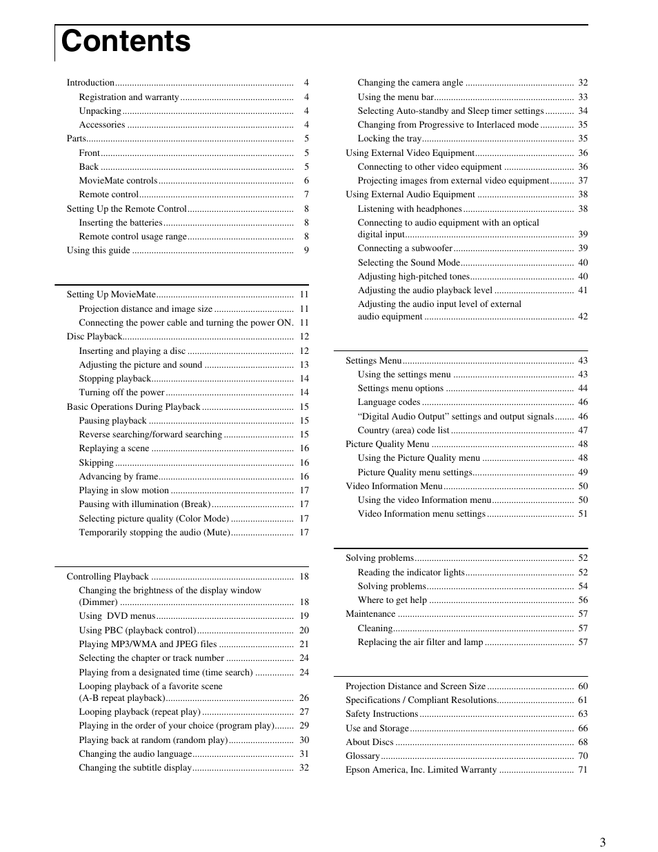 Epson 25 User Manual | Page 3 / 76