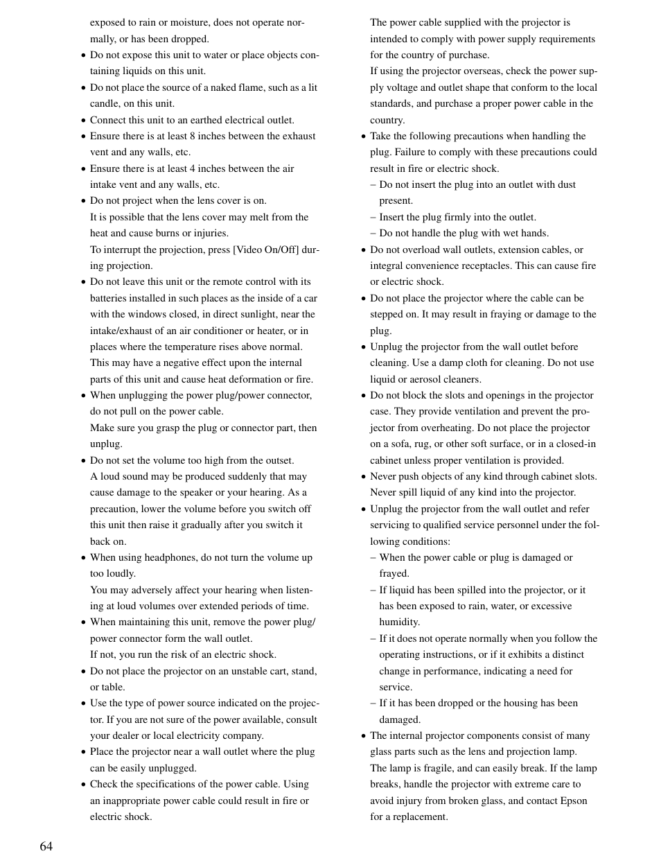Epson 25 User Manual | Page 64 / 76