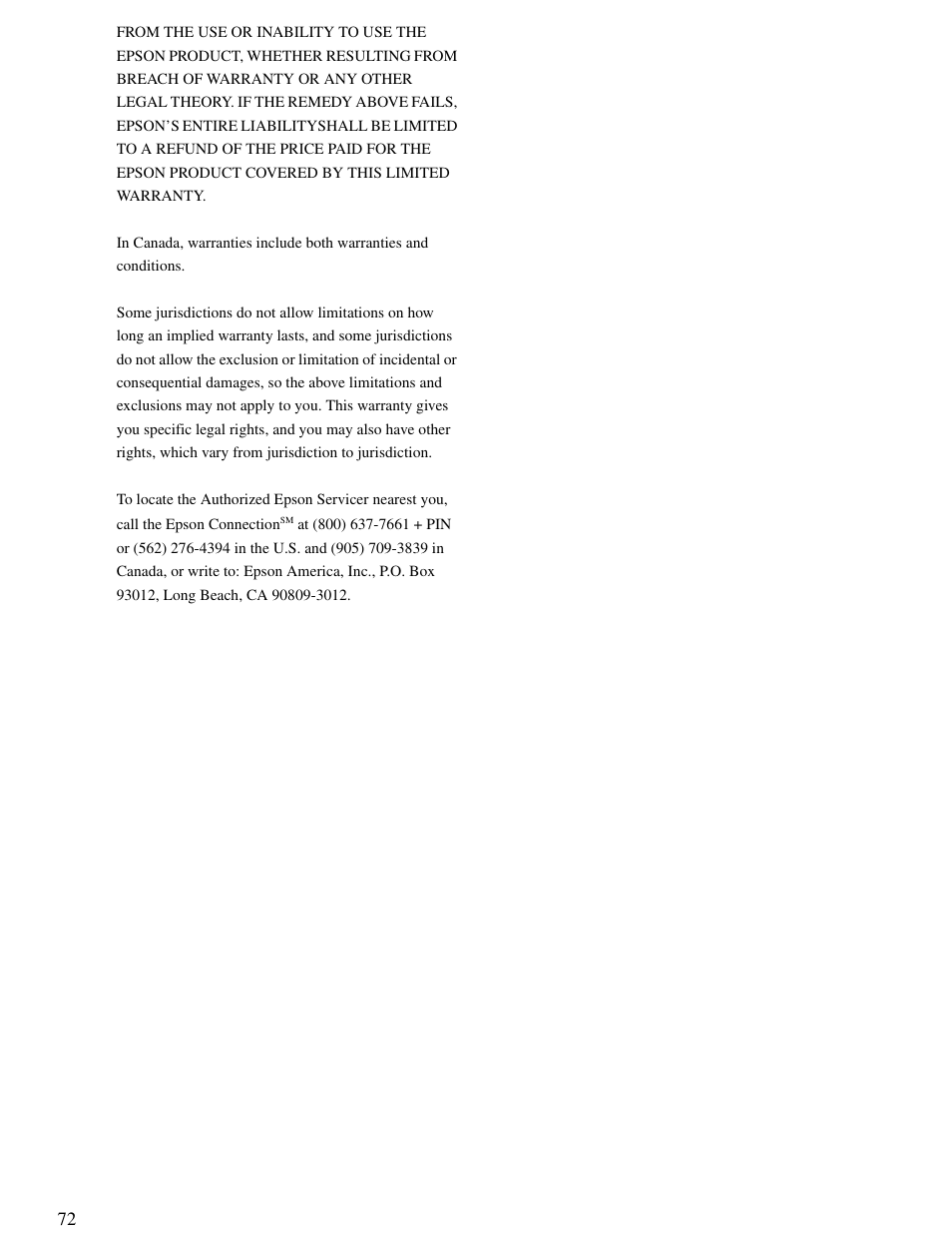 Epson 25 User Manual | Page 72 / 76