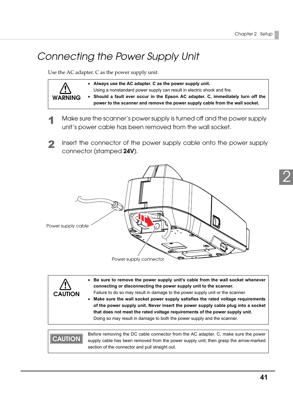 Connecting the power supply unit | Epson TM-S1000 User Manual | Page 41 / 58