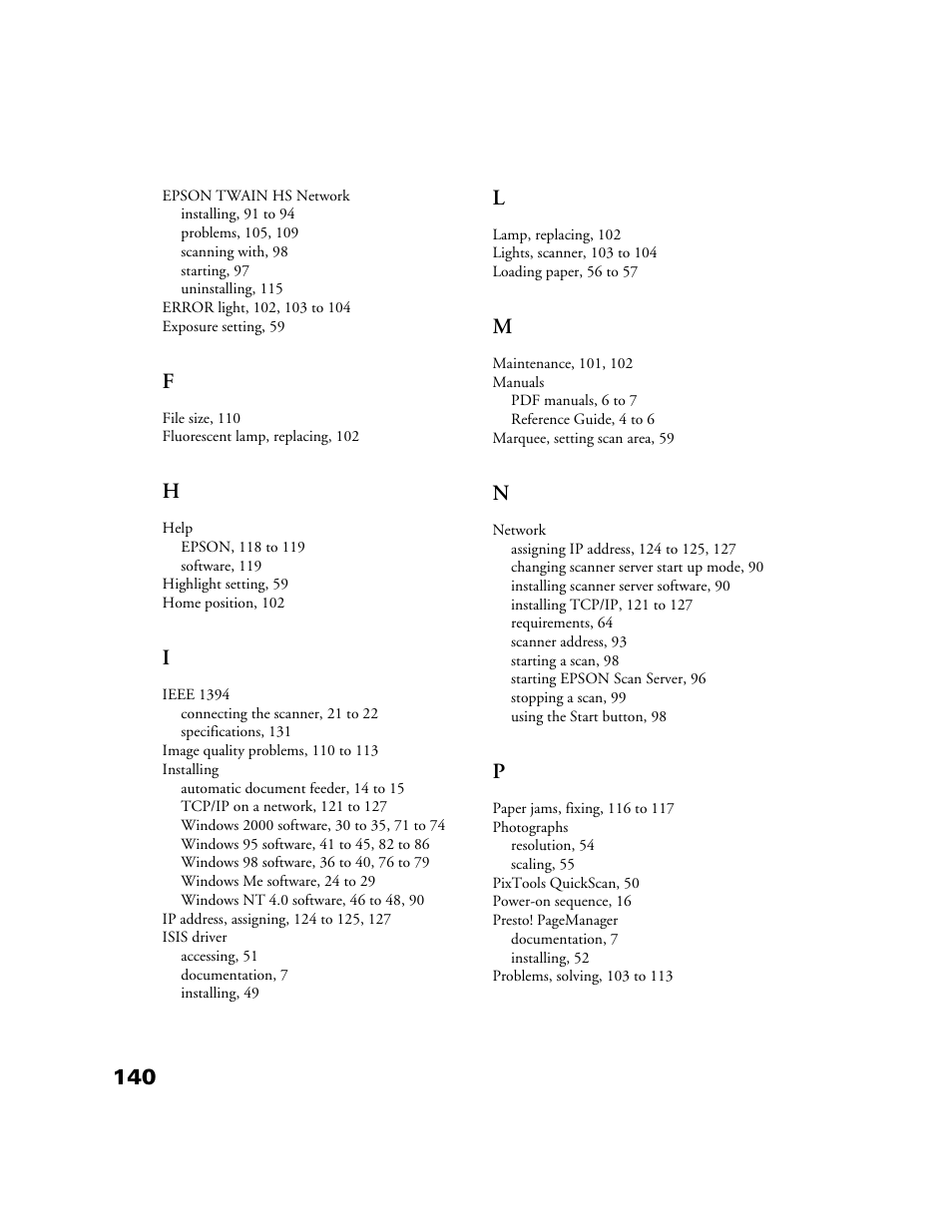 Epson GT-30000 User Manual | Page 146 / 148