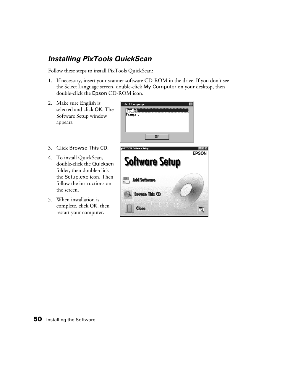 Installing pixtools quickscan | Epson GT-30000 User Manual | Page 56 / 148