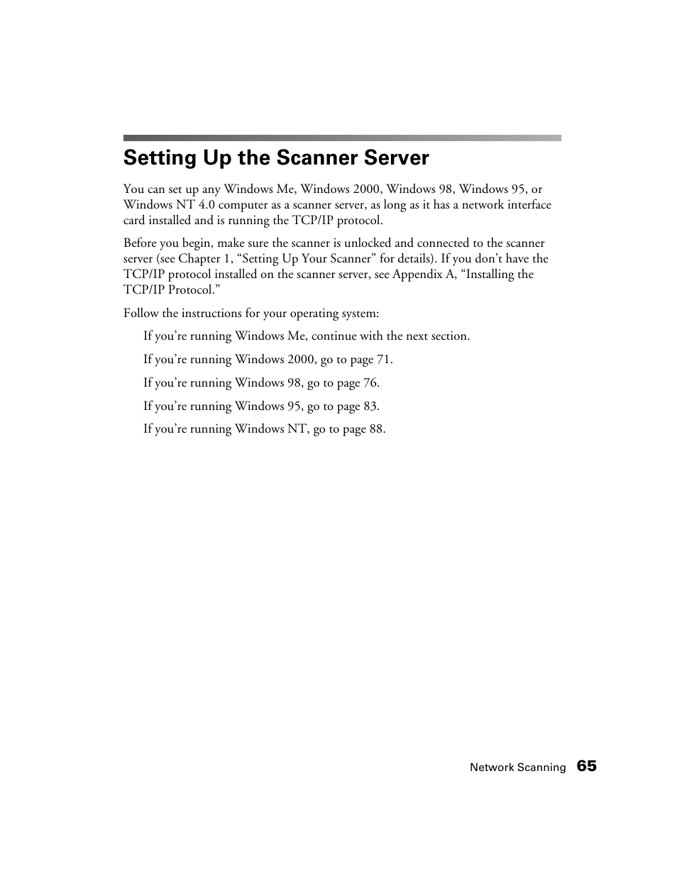 Setting up the scanner server | Epson GT-30000 User Manual | Page 71 / 148