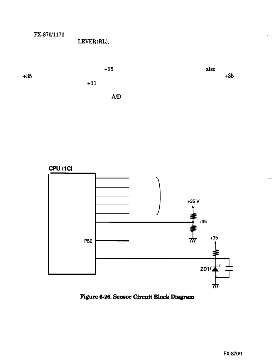 Sensor circuits | Epson FX-870/1170 User Manual | Page 141 / 181