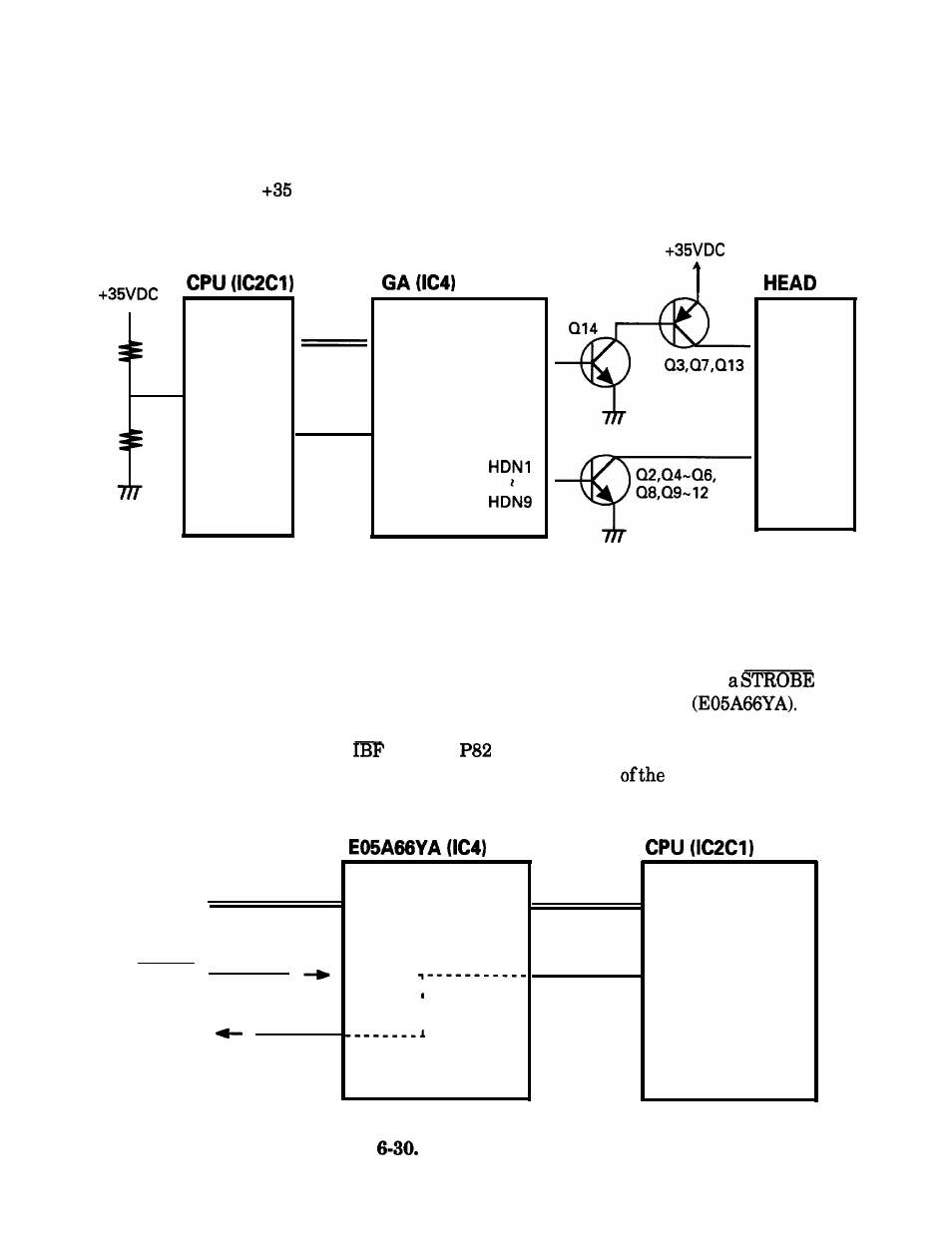 Printhead drive circuit, Parallel interface circuit | Epson FX-870/1170 User Manual | Page 144 / 181