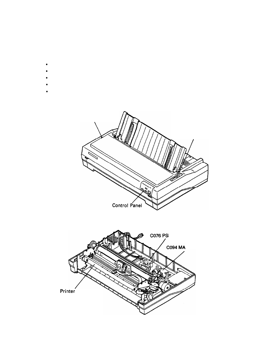 Main components, Figure 1-11. main components | Epson FX-870/1170 User Manual | Page 40 / 181