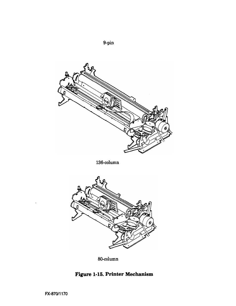 Printer mechanism | Epson FX-870/1170 User Manual | Page 43 / 181