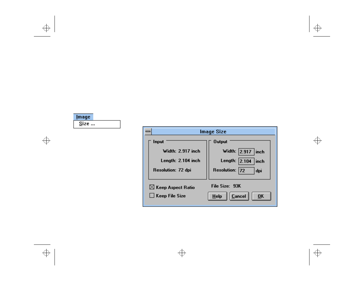 Changing the image dimensions | Epson 600 User Manual | Page 105 / 135