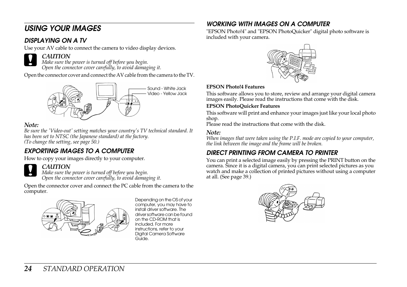 Using your images | Epson PhotoPC L-400 User Manual | Page 24 / 65