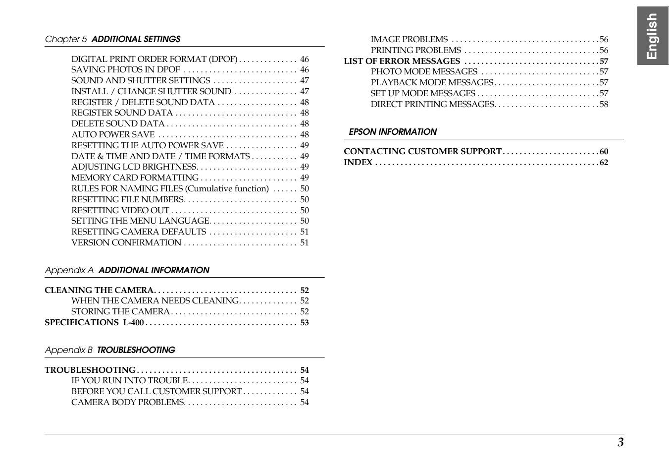 3english | Epson PhotoPC L-400 User Manual | Page 3 / 65