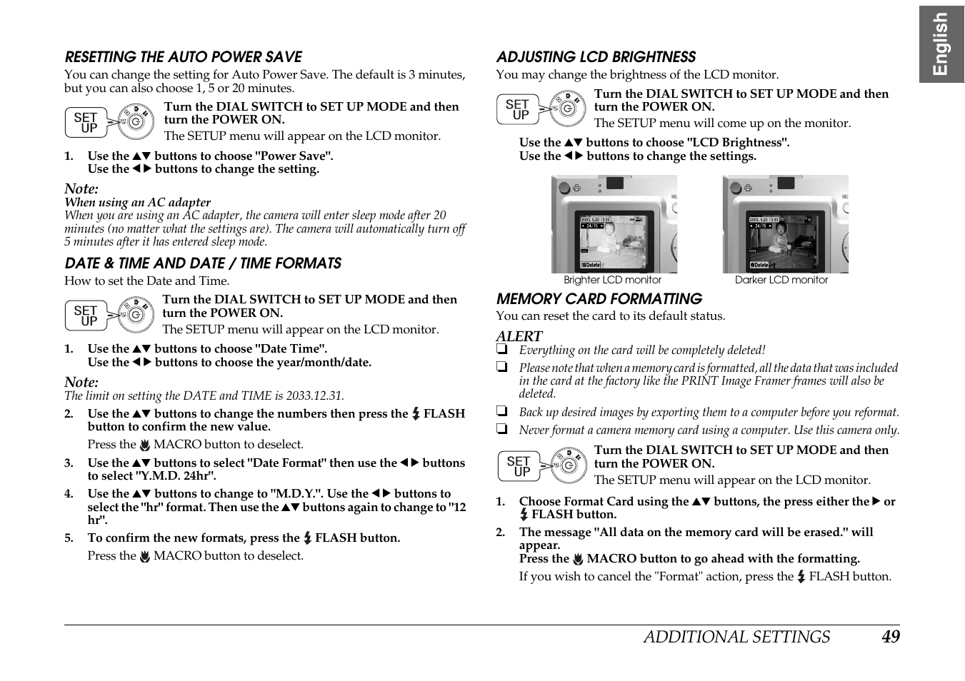 49 english | Epson PhotoPC L-400 User Manual | Page 49 / 65