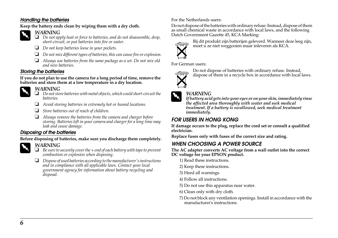 Epson PhotoPC L-400 User Manual | Page 6 / 65
