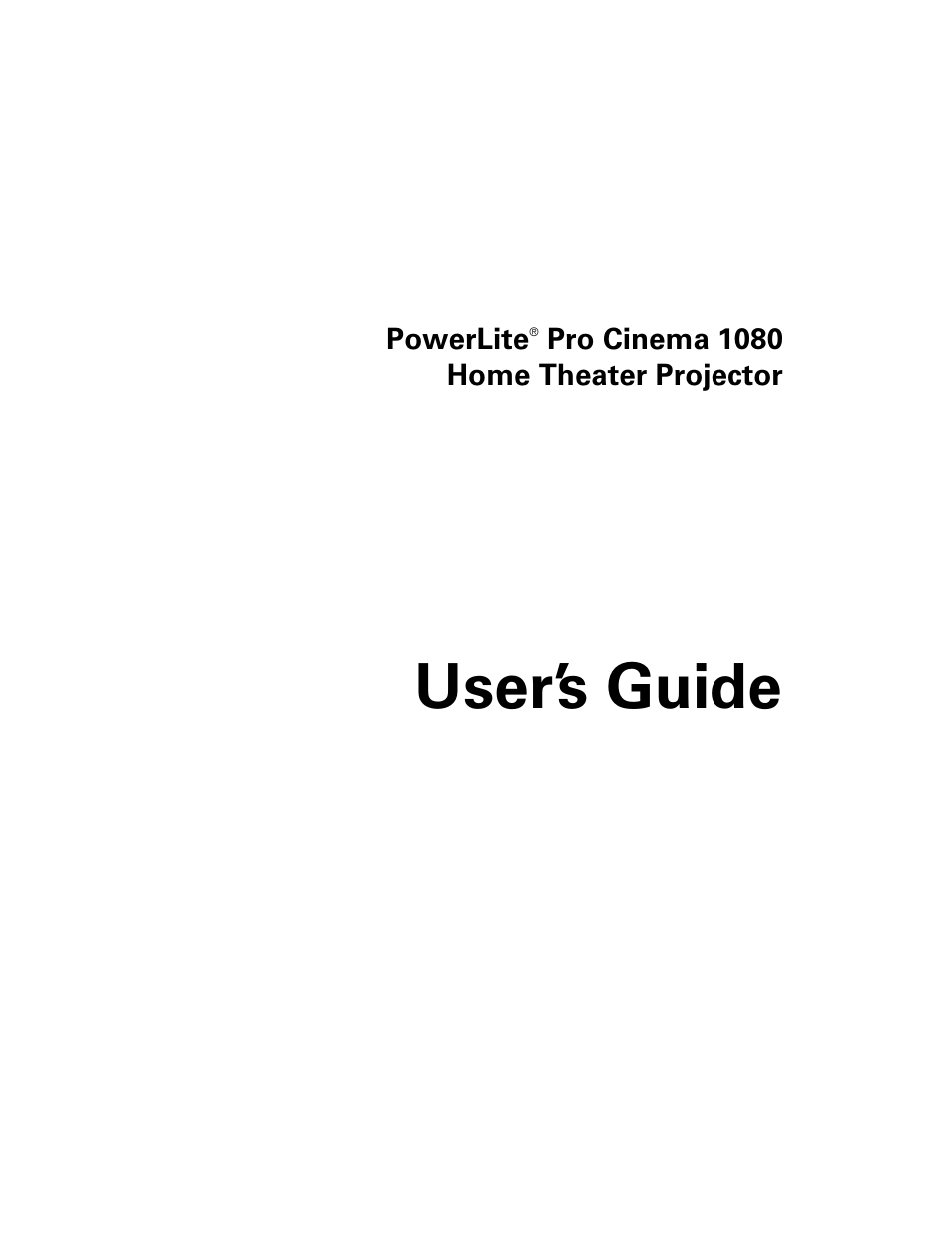 Epson 1080 User Manual | 76 pages