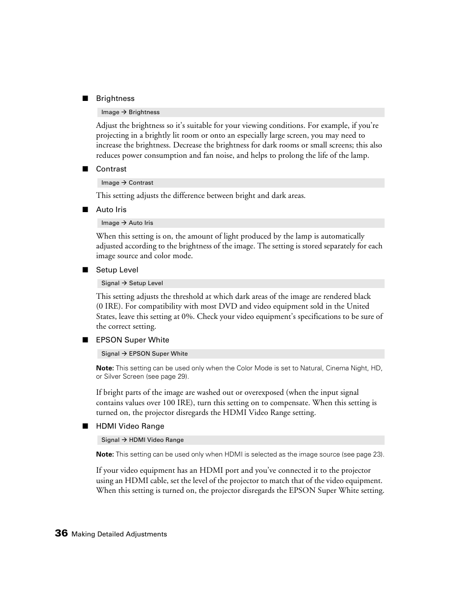 Epson 1080 User Manual | Page 36 / 76