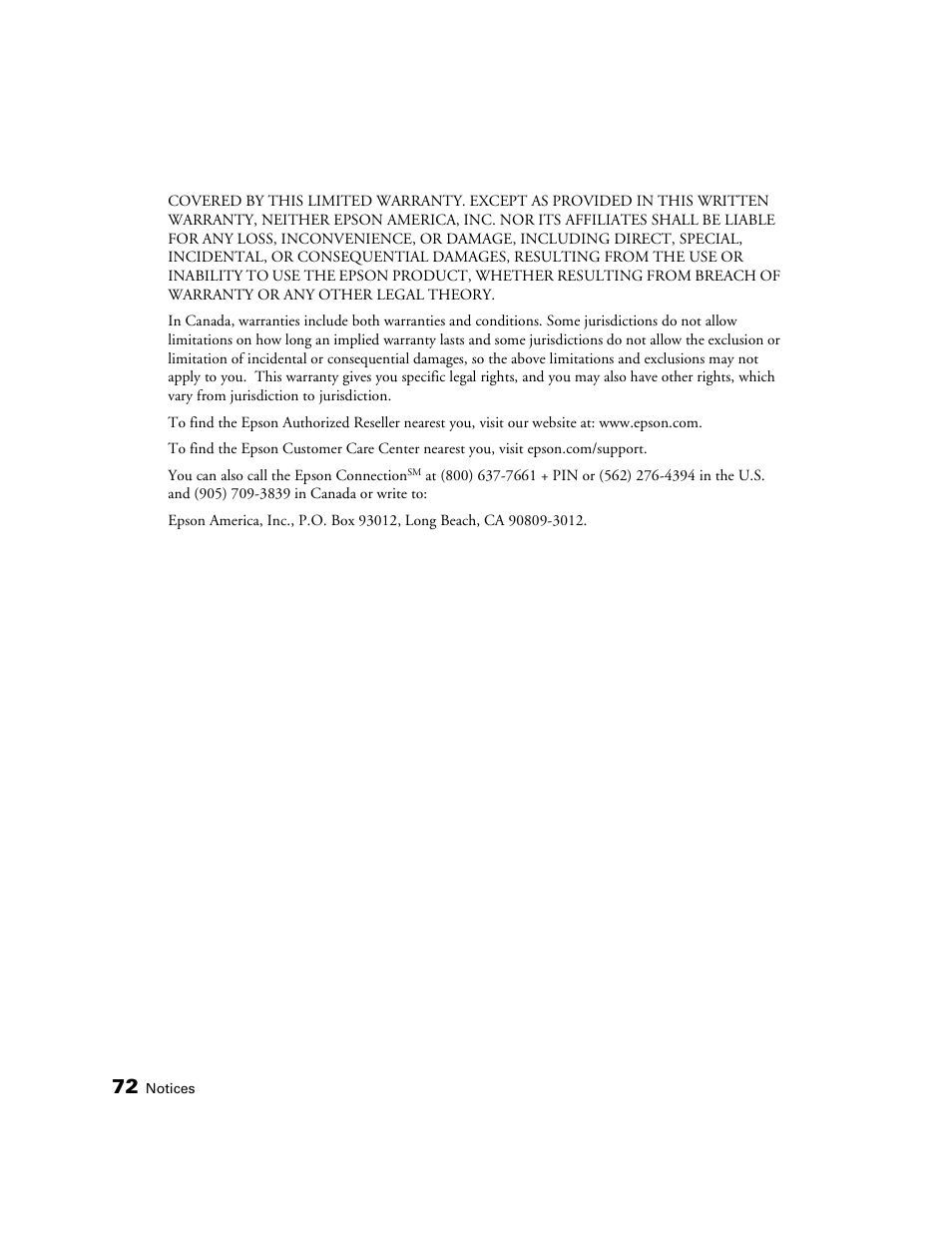 Epson 1080 User Manual | Page 72 / 76