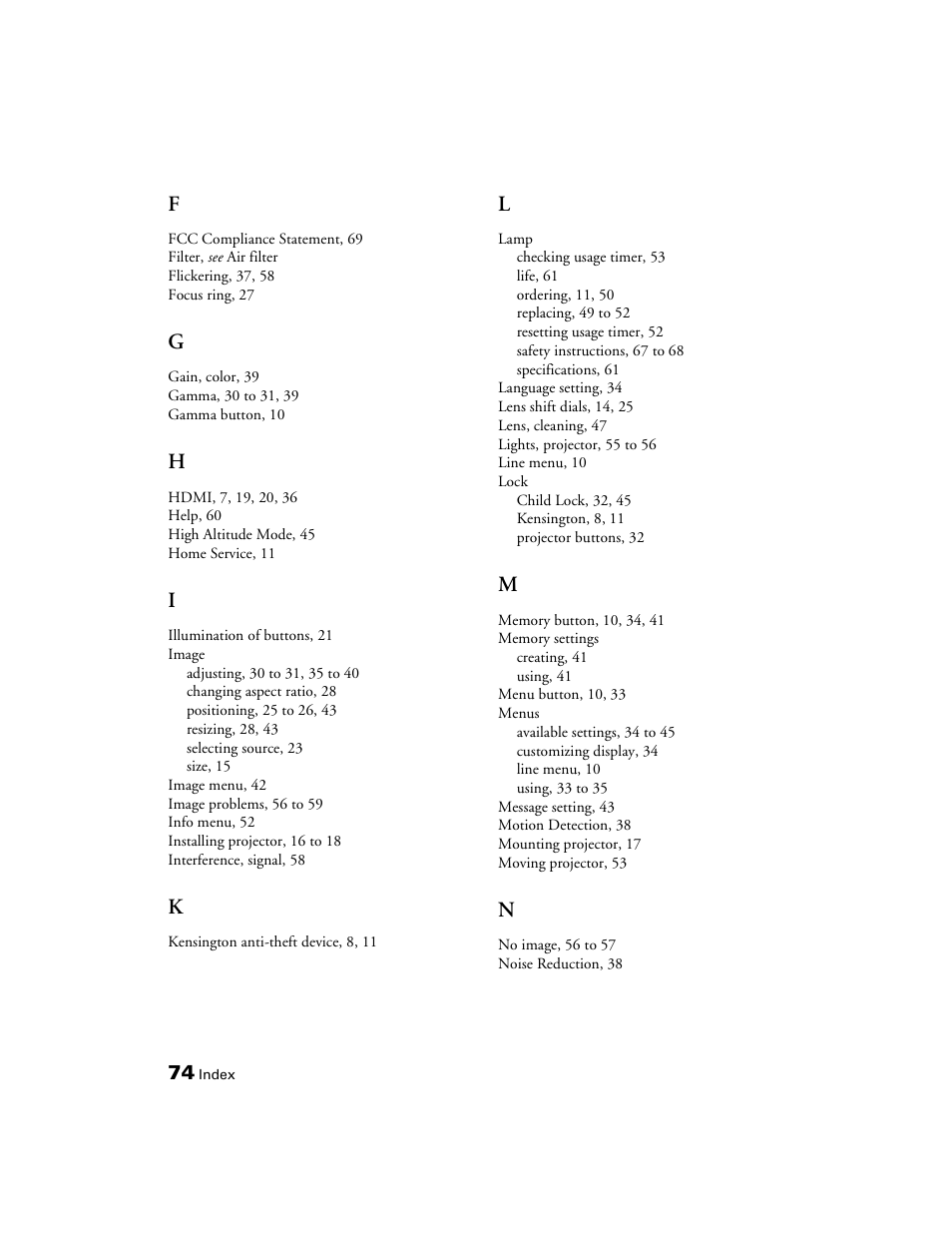 Epson 1080 User Manual | Page 74 / 76