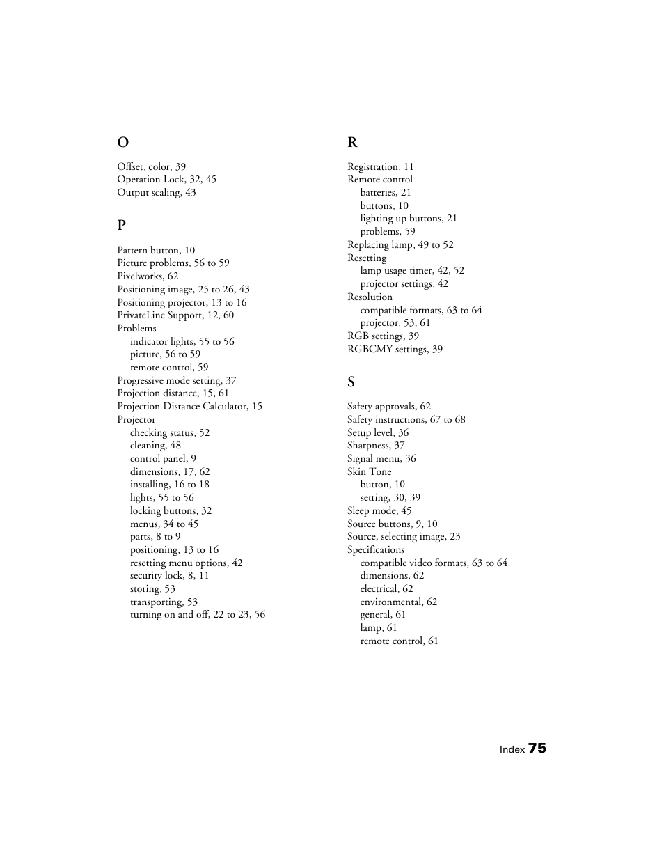 Epson 1080 User Manual | Page 75 / 76