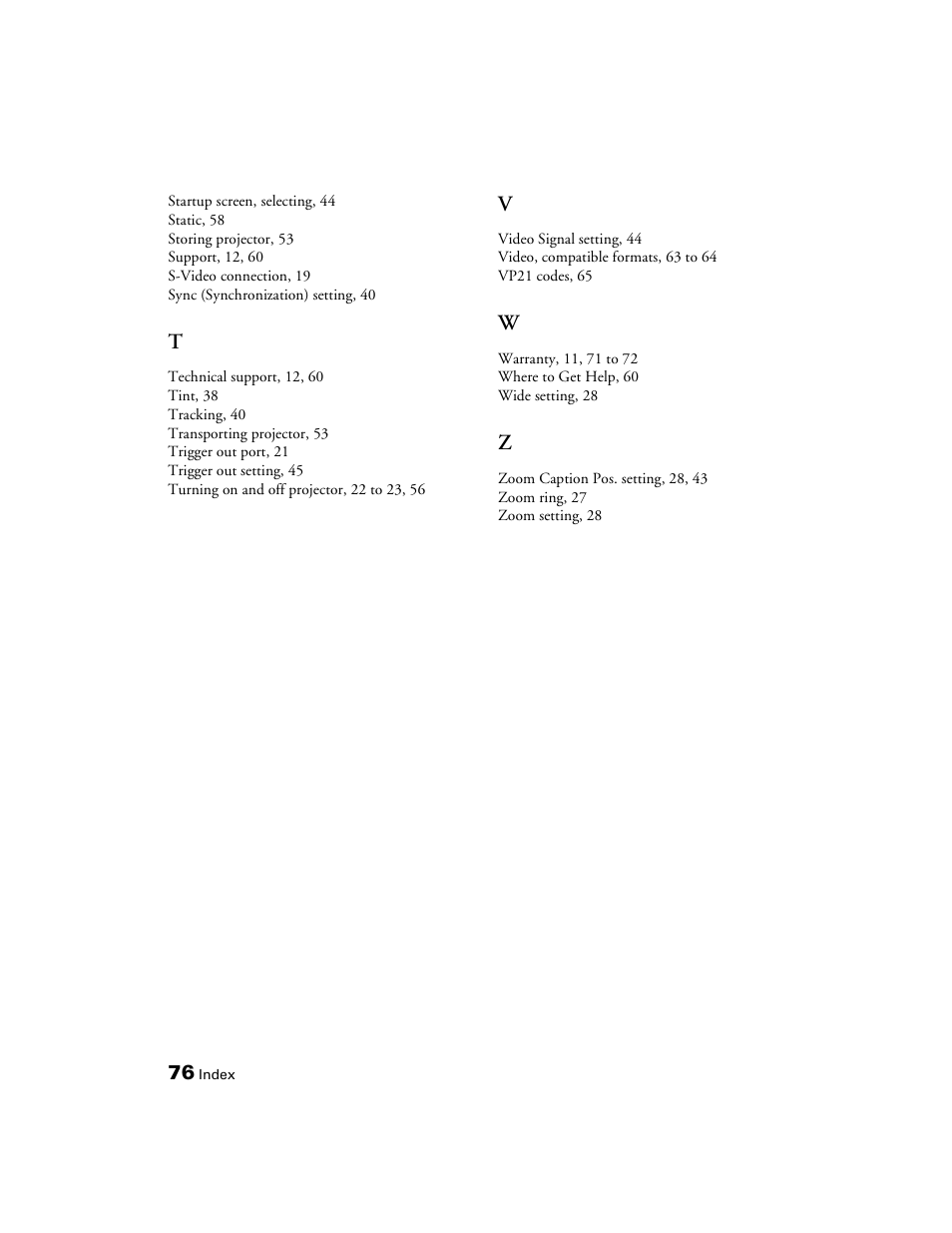 Epson 1080 User Manual | Page 76 / 76