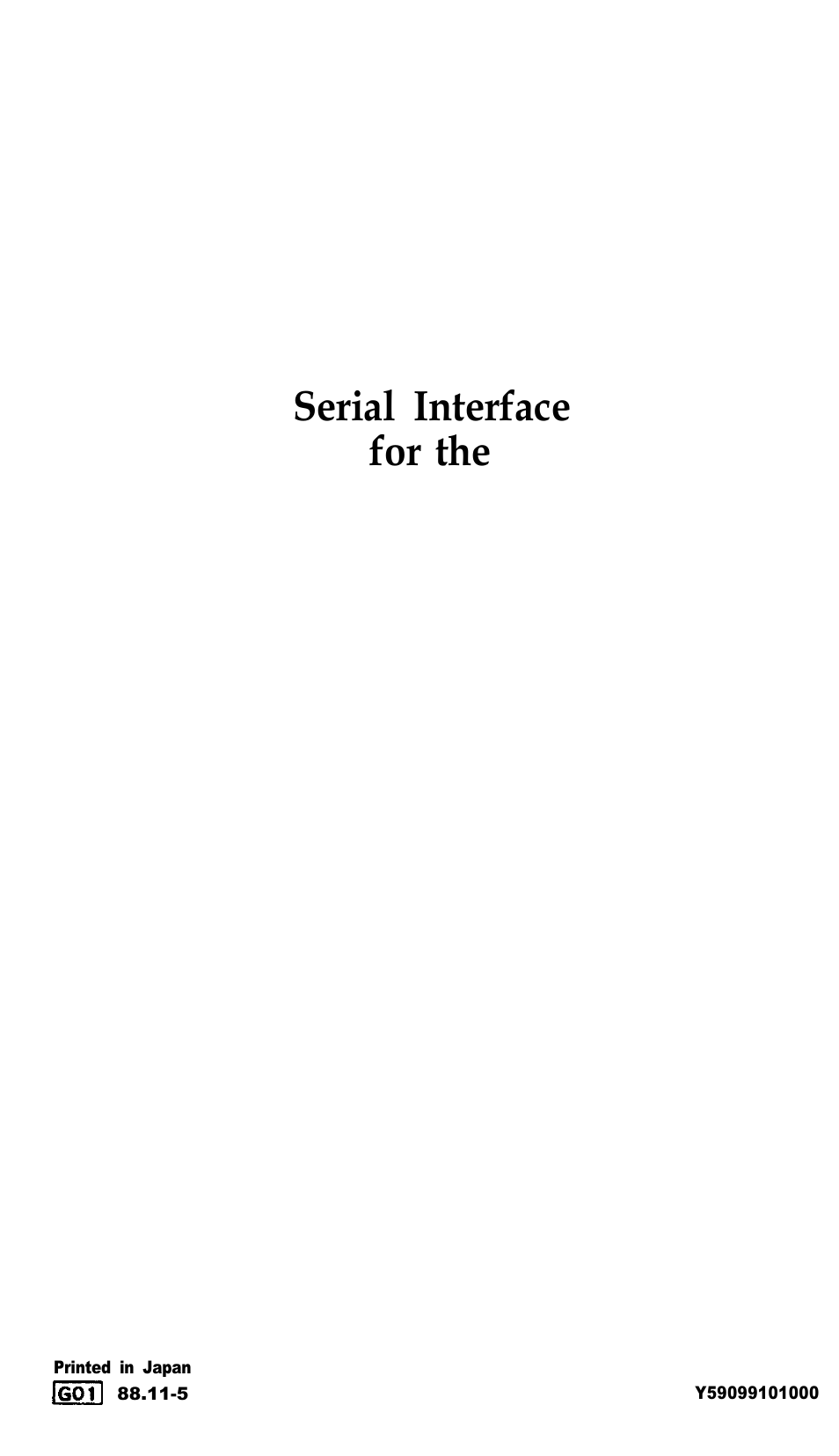 Epson Serial Interface GQ-3500 User Manual | 13 pages
