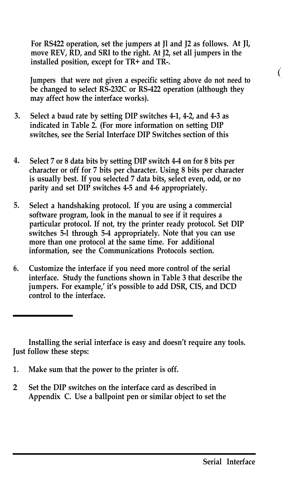 Installing the interface | Epson Serial Interface GQ-3500 User Manual | Page 3 / 13