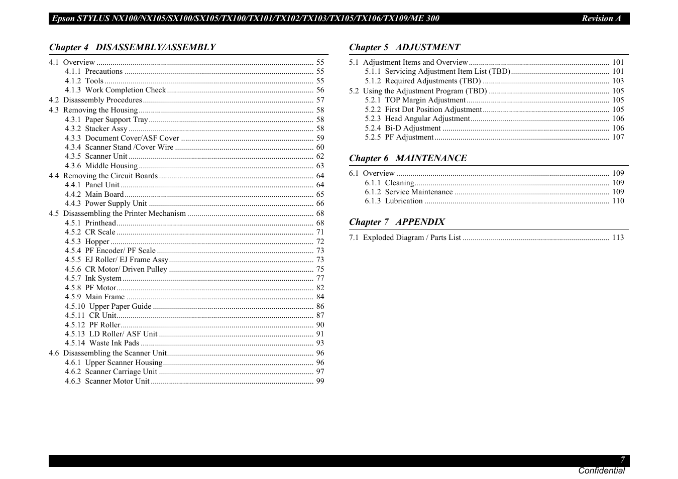 Epson Stylus TX100 User Manual | Page 7 / 113