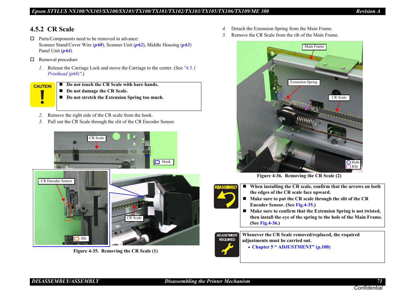 2 cr scale, 2 cr scale ” (p71) | Epson Stylus TX100 User Manual | Page 71 / 113