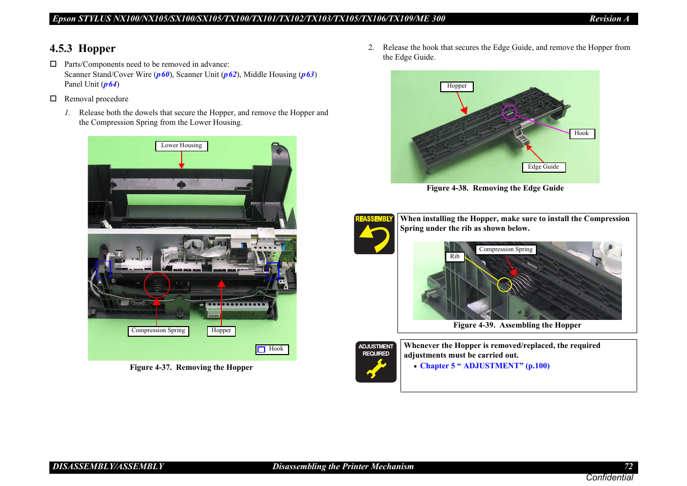 3 hopper, 3 hopper ” (p72), P 72 | Epson Stylus TX100 User Manual | Page 72 / 113