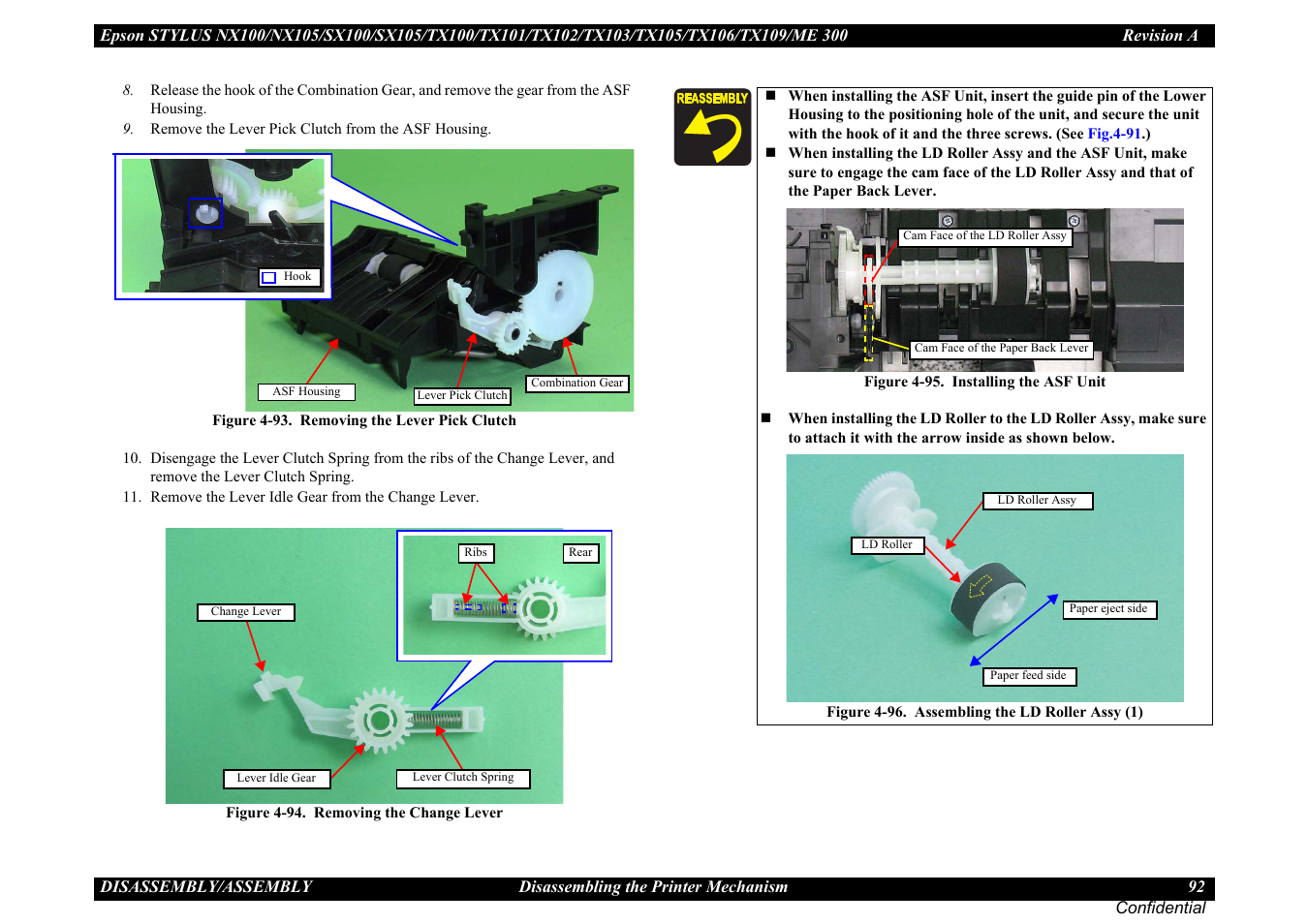 Epson Stylus TX100 User Manual | Page 92 / 113