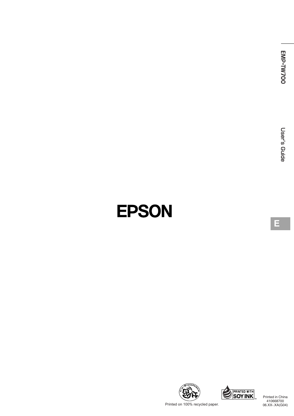 Epson DREAMIO EMP-TW700 User Manual | Page 60 / 60