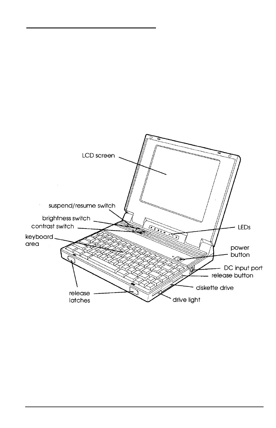 Identifying the system parts, Front view | Epson 4SLC2-50 User Manual | Page 21 / 154